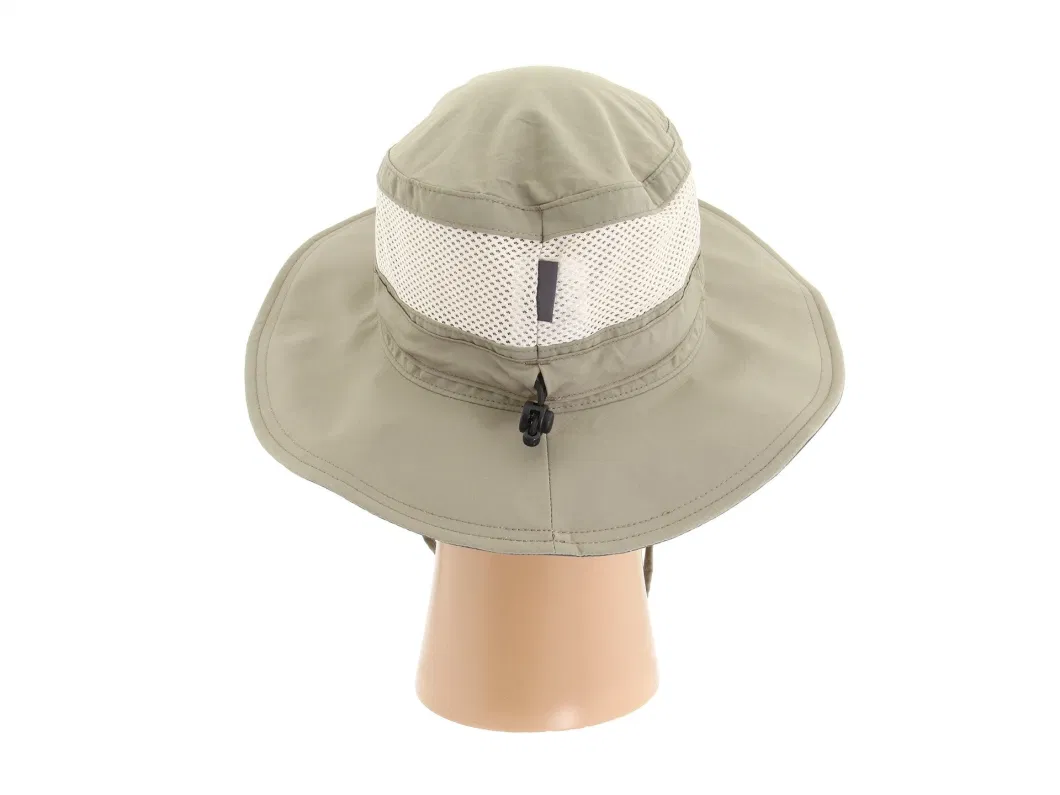 Promotional Polyeste Adjustable UV Protection Chin Strap Fisherman Hat with Sweatband