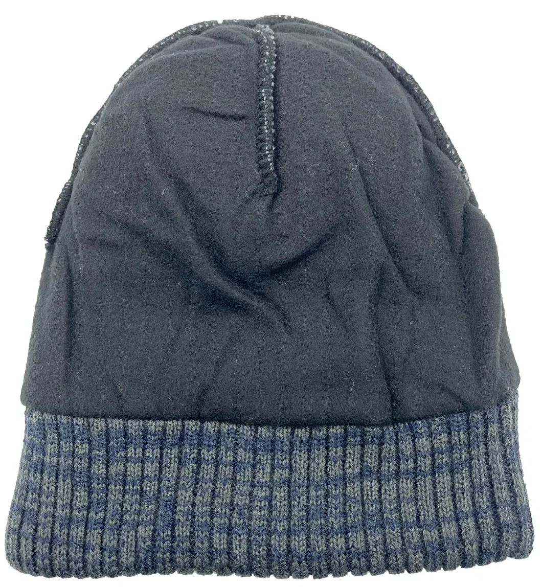 Warm Soft Grey Knitted Hats with Polar Fleece BSCI Oeko Tex