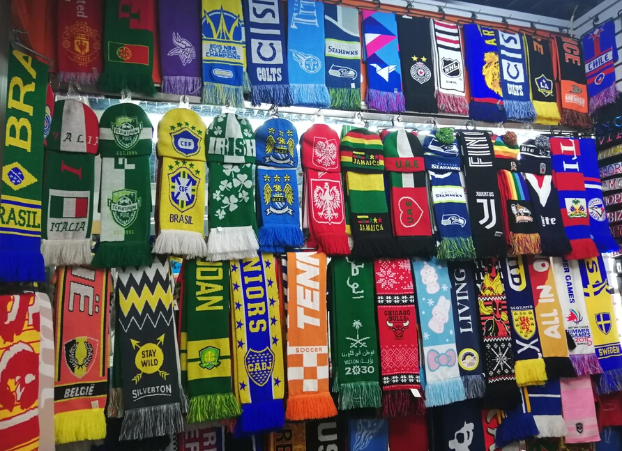 Custom Logo Other Scarves Knitted Acrylic Sports Football Fan Scarf Clubs Scarf