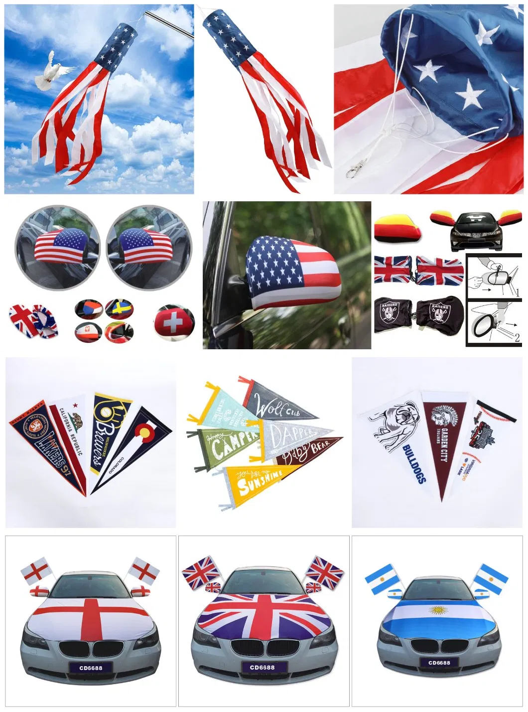 Custom Custom Size Pop up a-Frame Spain Mini Flag Foldable Outdoor Double-Sided Fabric Flag Windsock