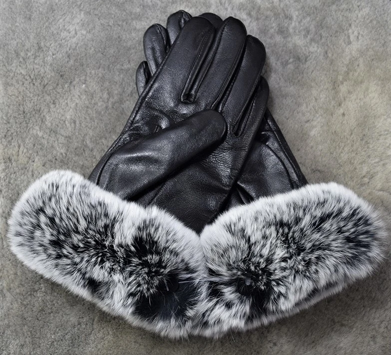 Luxury Soft Touch Knit Mittens with Real Fox Hair