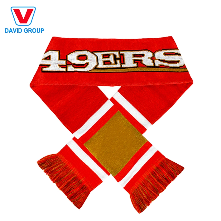 Custom Printing Your Design Scarves 100% Polyester/Knitted Polyester/Satin/Fleece Football Scarf Custom