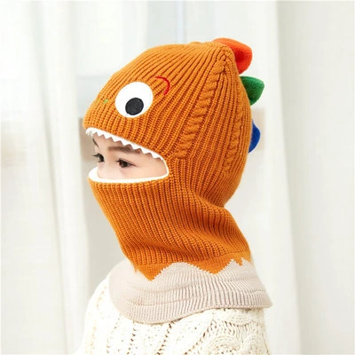 Winter Child Knitted Warm Hat and Fleece Lining Neck Warmer Scarf Set for Kids