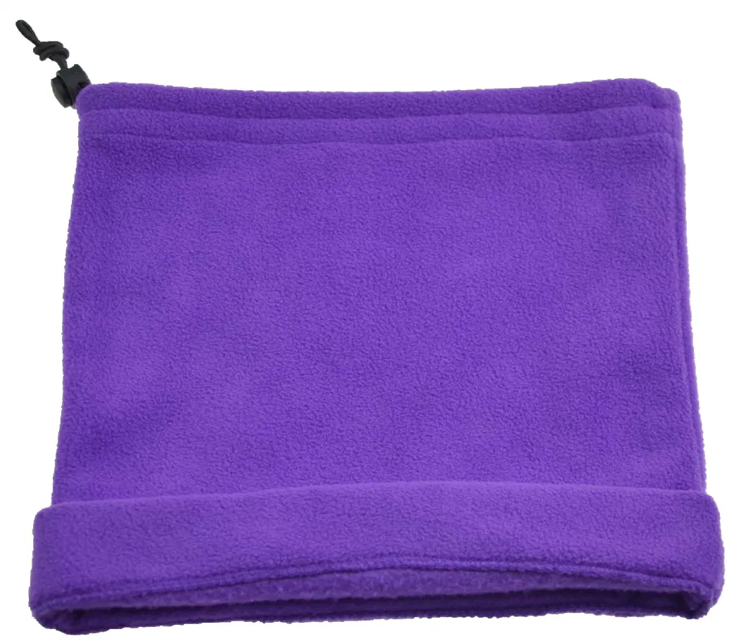 BSCI Two-in-One Purple Polar Fleece Winter Neck Scarf Beanie Hat