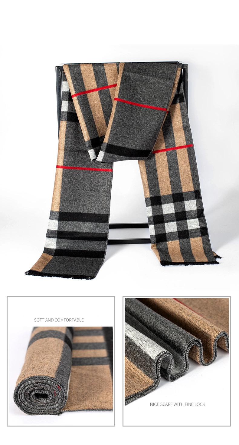 Man&prime;s Winter Custom Logo Designer Brand Luxury Warm Scarves Men Shawl Scarf