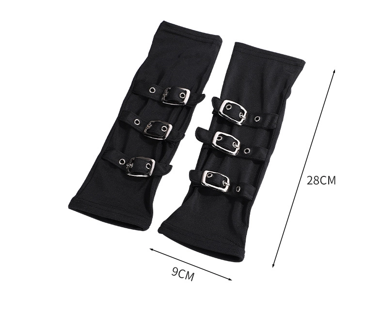 Fashionable Personalized Punk Wristband Mittens Punk Style Party Black Milk Silk Gloves