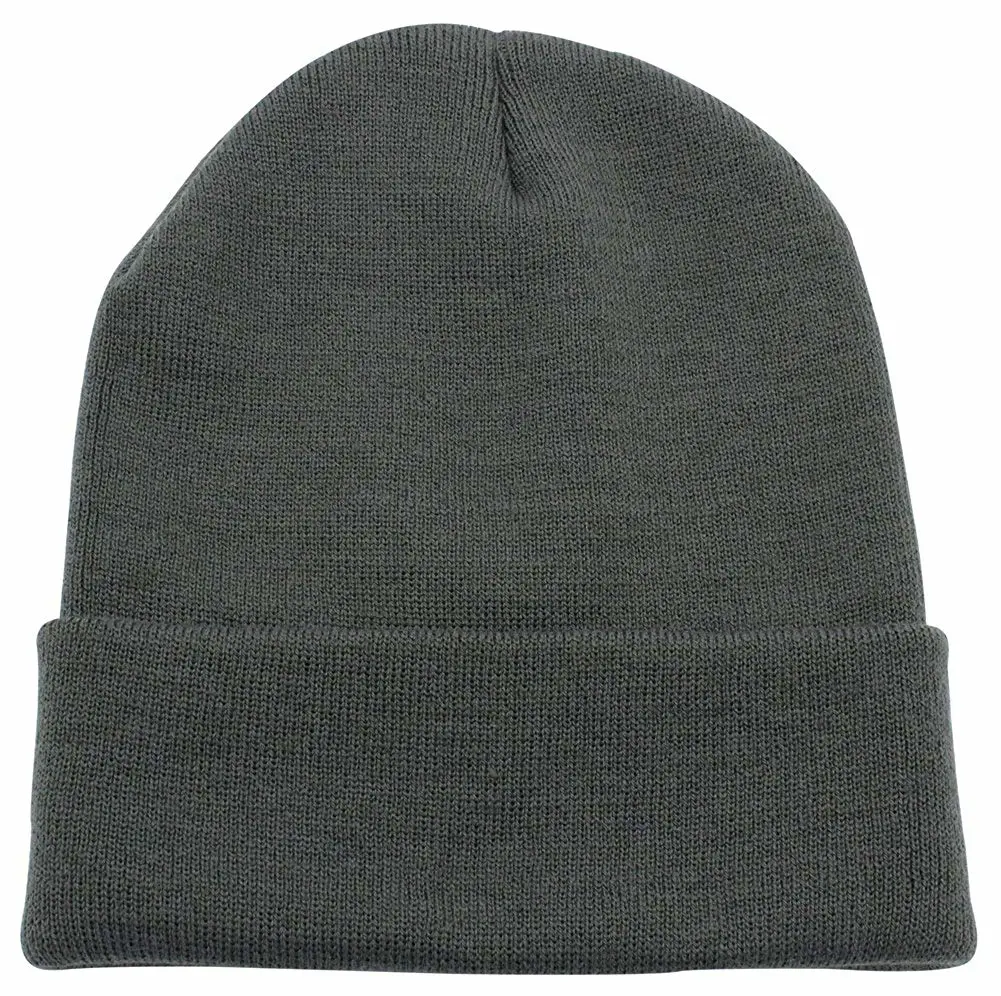 100% Acrylic Factory Wholesale Custom Unisex Cuffed Blank Plain Skull Knitted Adults Mans Beanie Hat