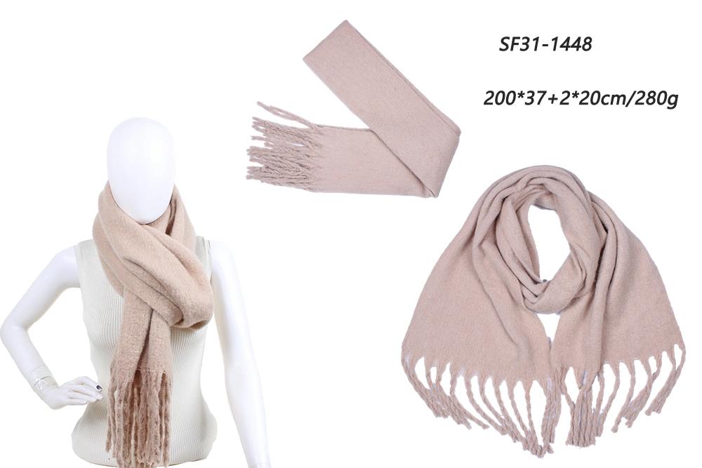 Woman Cheaper Desginer Acrylic Students Cashmere Fleece Plain Winter Wrap Stole Scarf