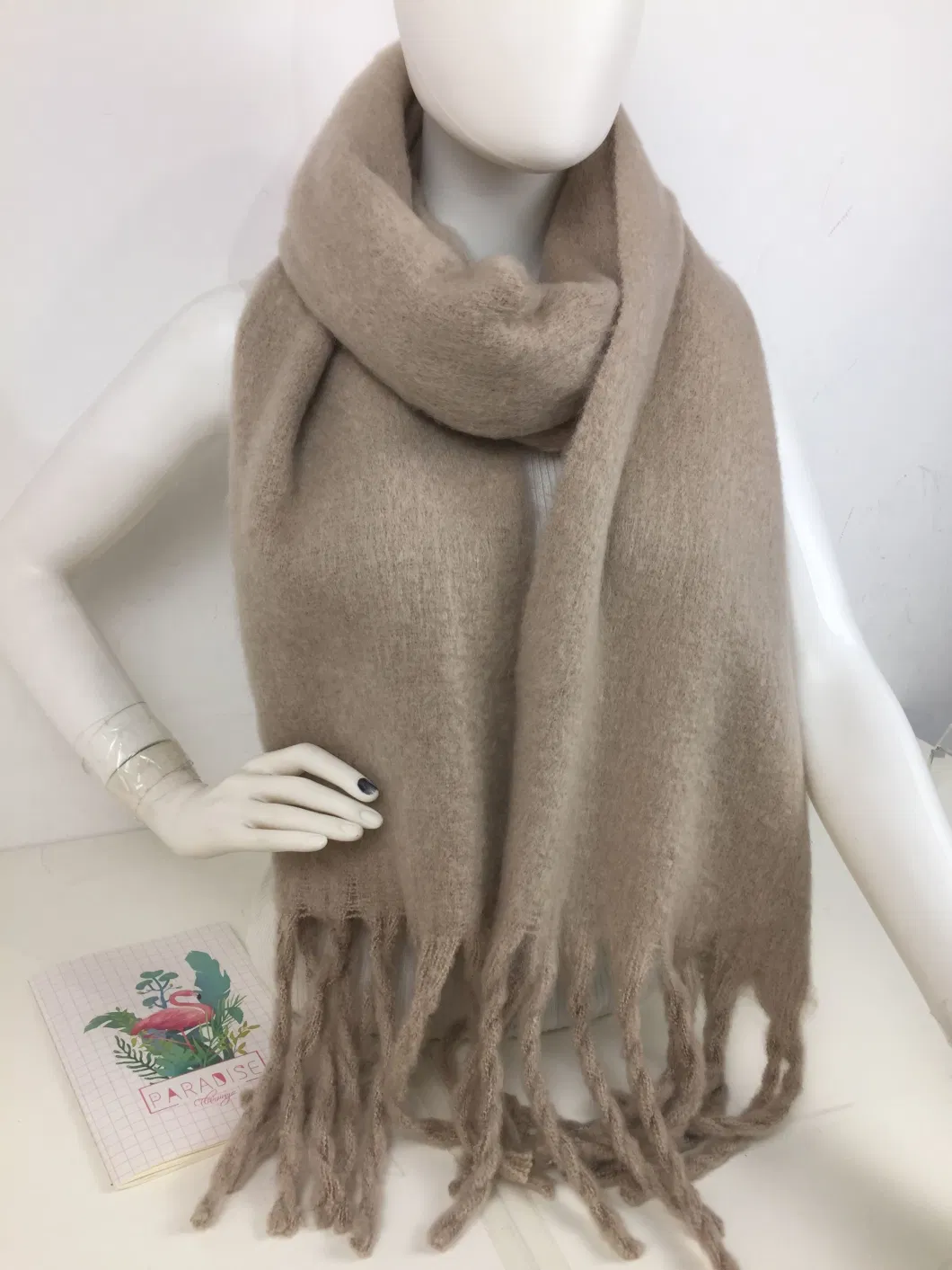 Woman Cheaper Desginer Acrylic Students Cashmere Fleece Plain Winter Wrap Stole Scarf