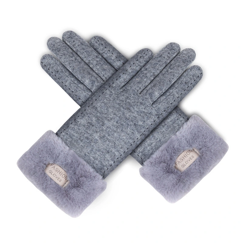 Wholesale Thicken Wool Fashion Winter Warm Adult Women Gloves