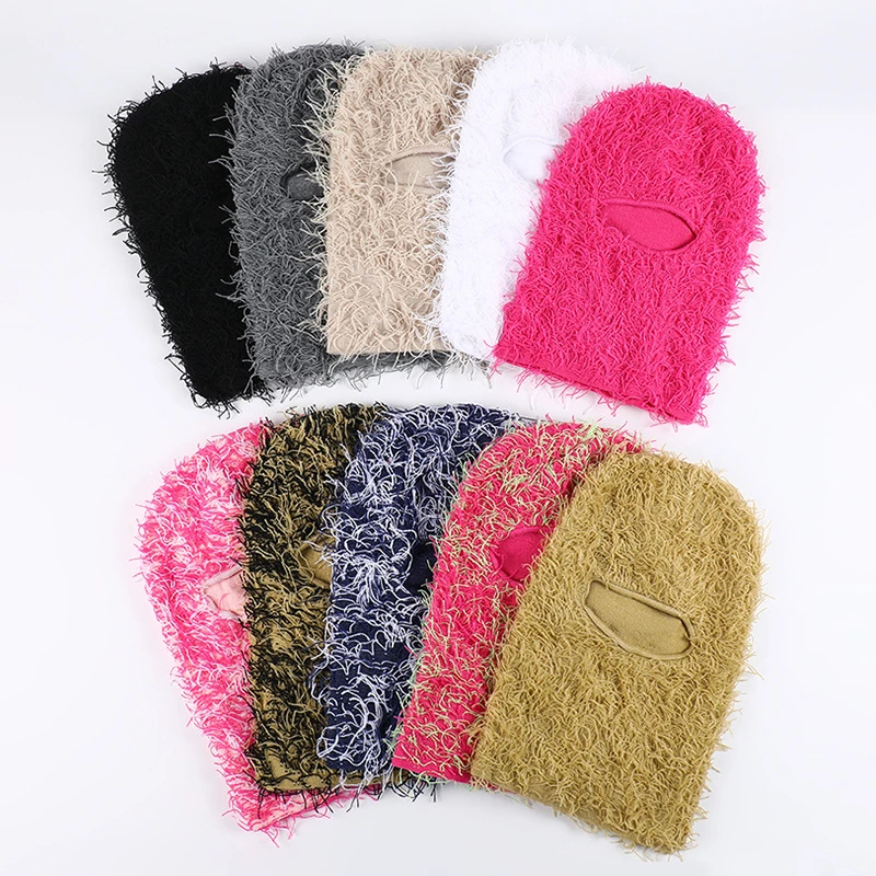 China Factory OEM Custom Design Outdoor Winter Acrylic Knitted Balaclava Cap Balaclava Face Mask