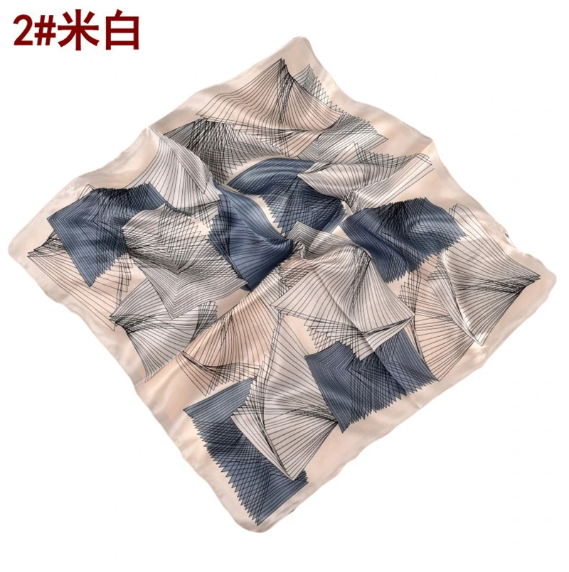 Hangzhou Silk 53cm Geometric Pattern Women&prime;s Small Square Scarf