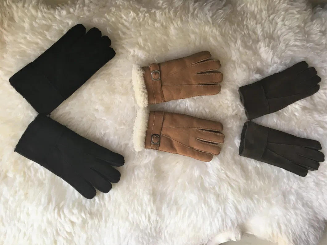 Hot Sale Warm Wool Fingerless Gloves with Real Rabbit Hair