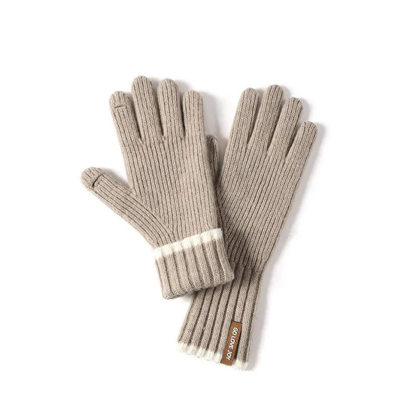 46% Sheep Wool Women&prime; S Winter Warm Soft Touch-Screen Knitted Gloves