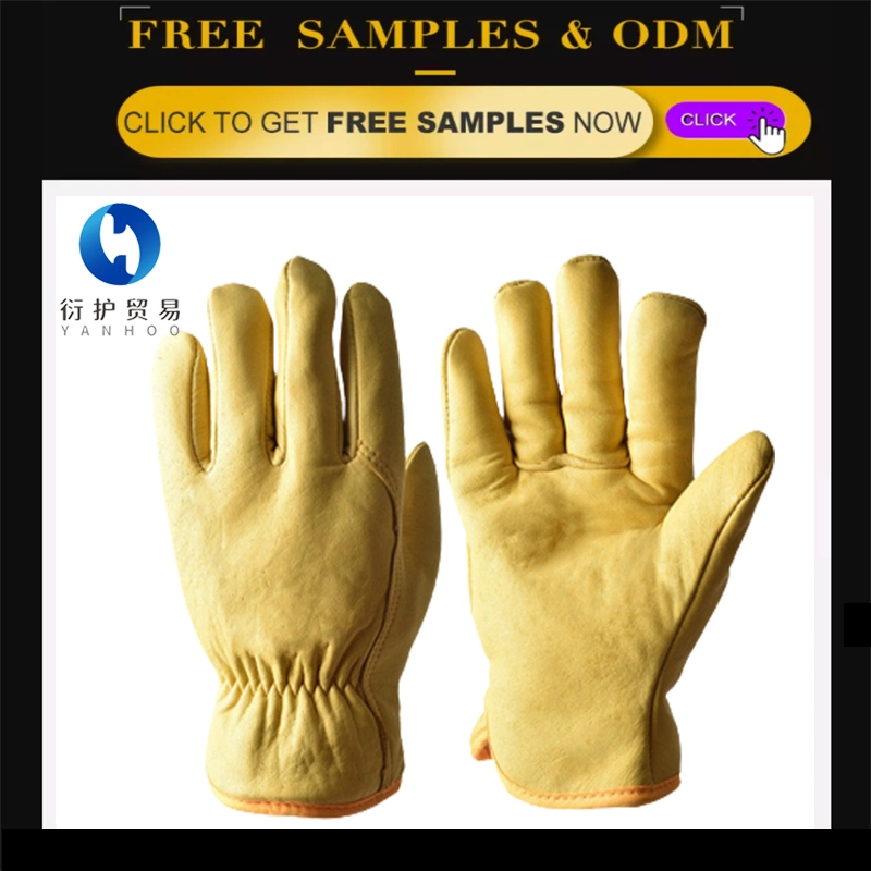 Men&prime; S Cheap Protective Safety High-Quality Cow Split Leather Gloves for Winter Construction Leather Work Gloves