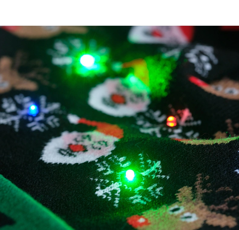 Christmas LED Light up Hat LED POM POM Hat with Gingerbread Man