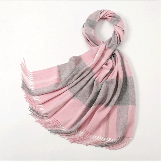 OEM Fashionable Luxury Brand Wool Tartan Shawl Winter Women Plaid Scarf