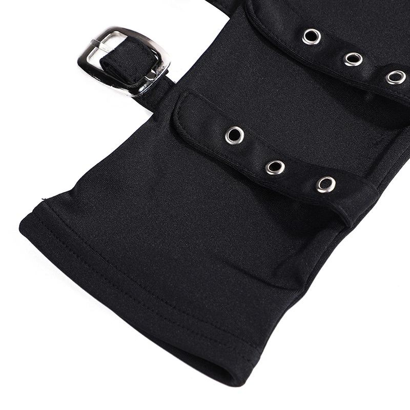 Fashionable Personalized Punk Wristband Mittens Punk Style Party Black Milk Silk Gloves