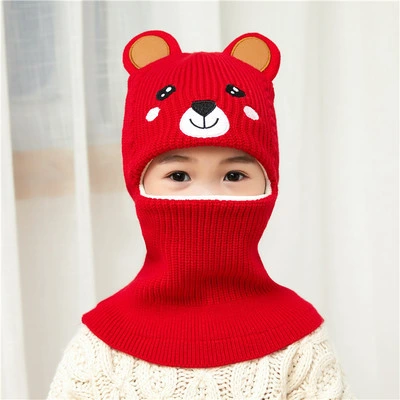 Winter Child Knitted Warm Hat and Fleece Lining Neck Warmer Scarf Set for Kids