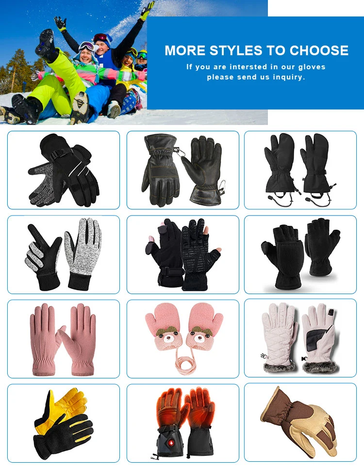 Leather Waterproof Windproof Personalized Running Sport White Gloves for Winter