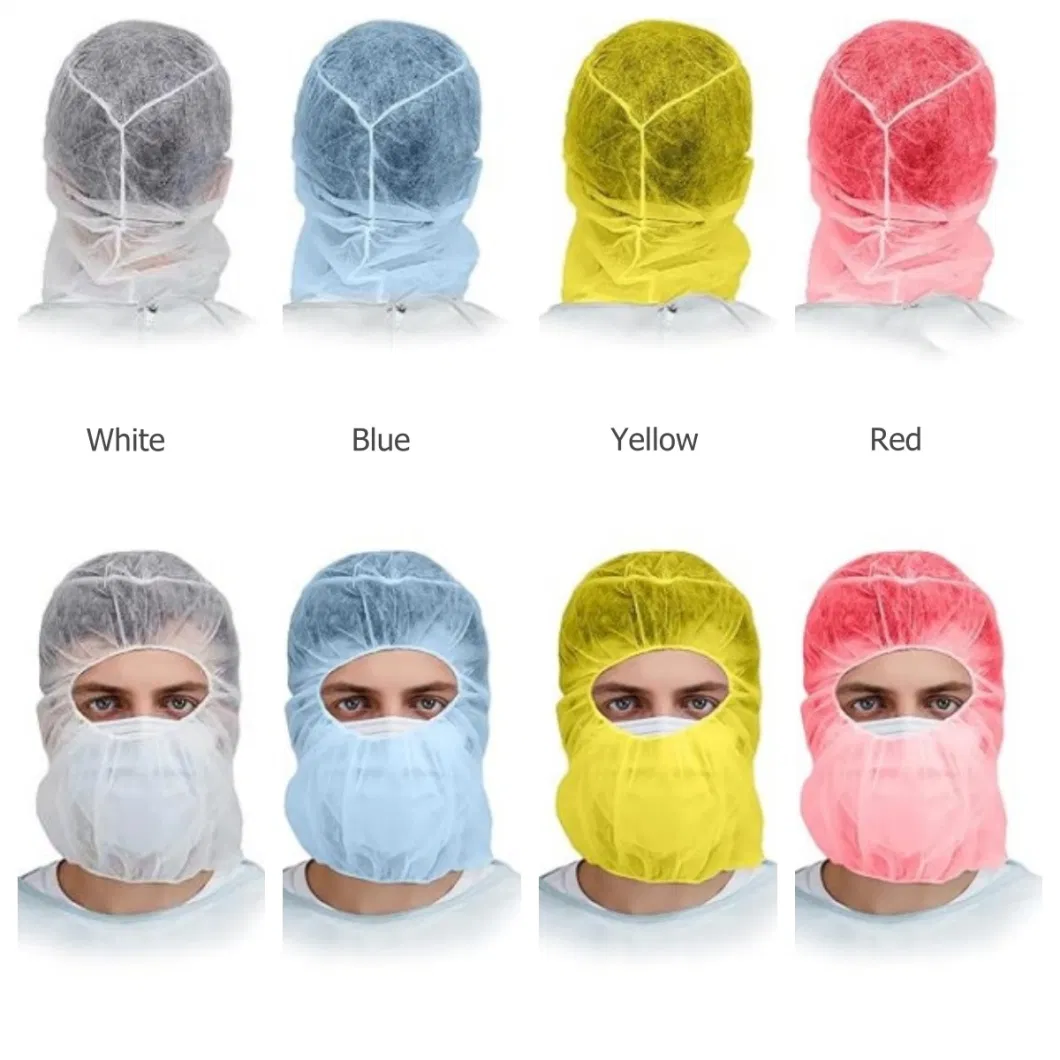 Non-Woven Polypropylene Disposable Balaclava Hood Caps Blue Color