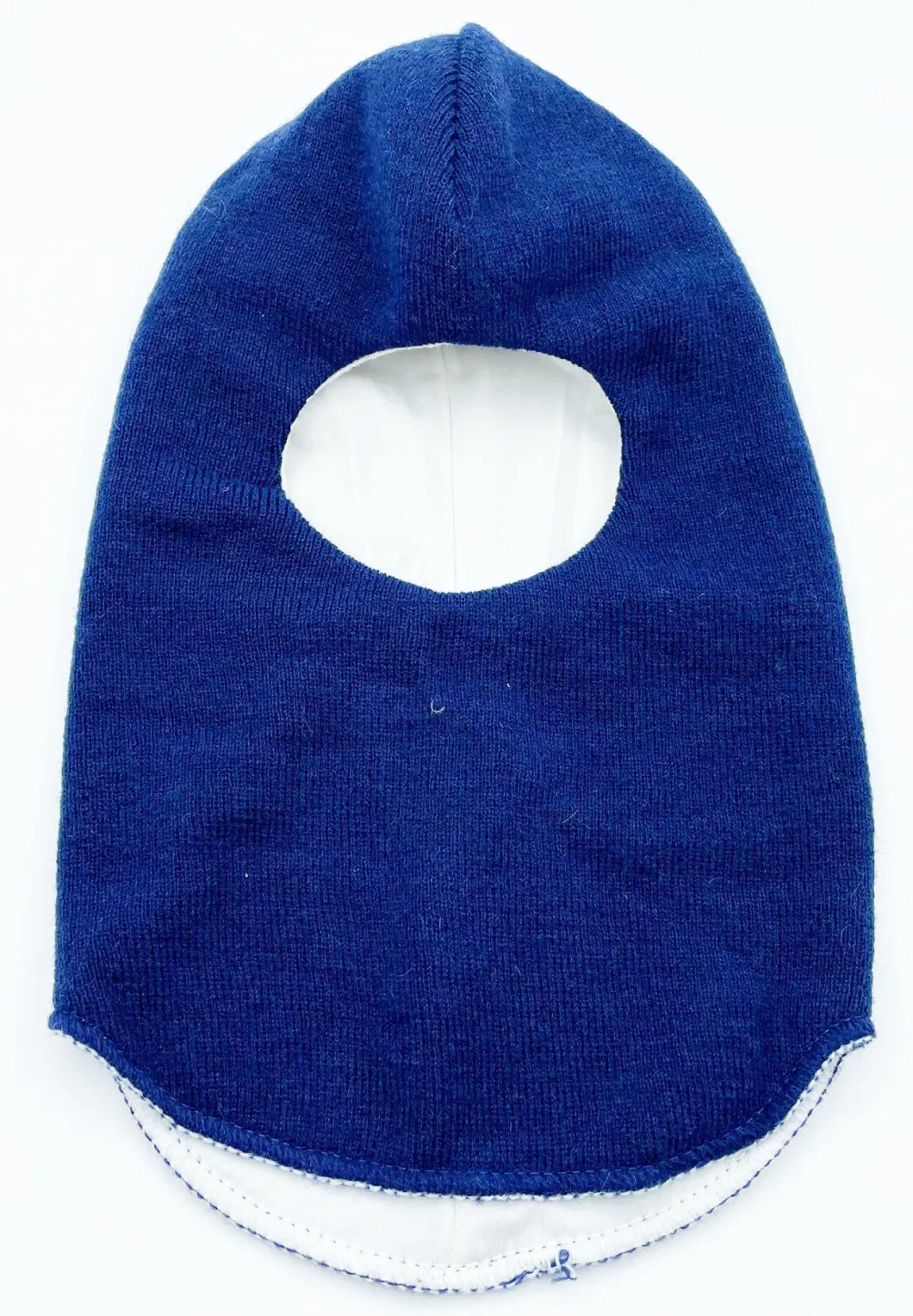 Plain Colors Acrylic Knit Jersey Lining Kids Balaclava Beanie Hat