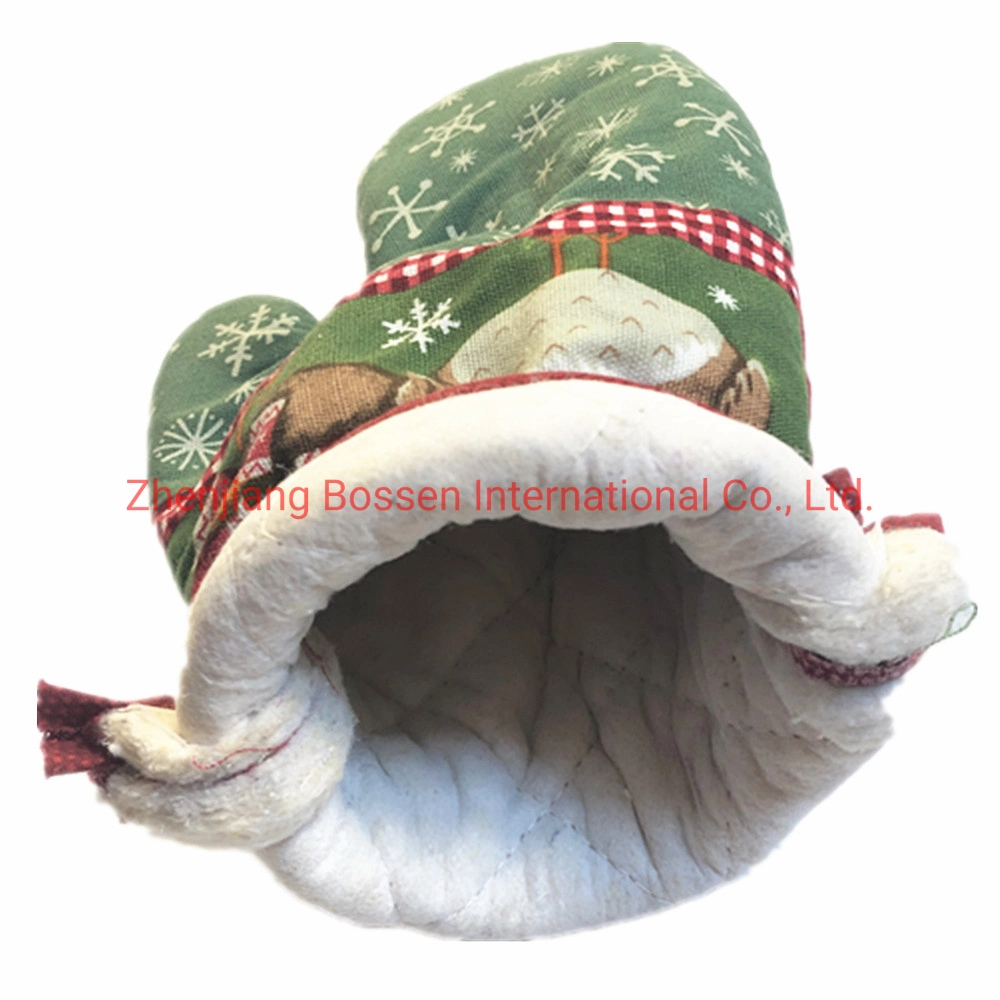 OEM Custom Print Polyester Cotton Oven Mitts Glove Oven Mitten