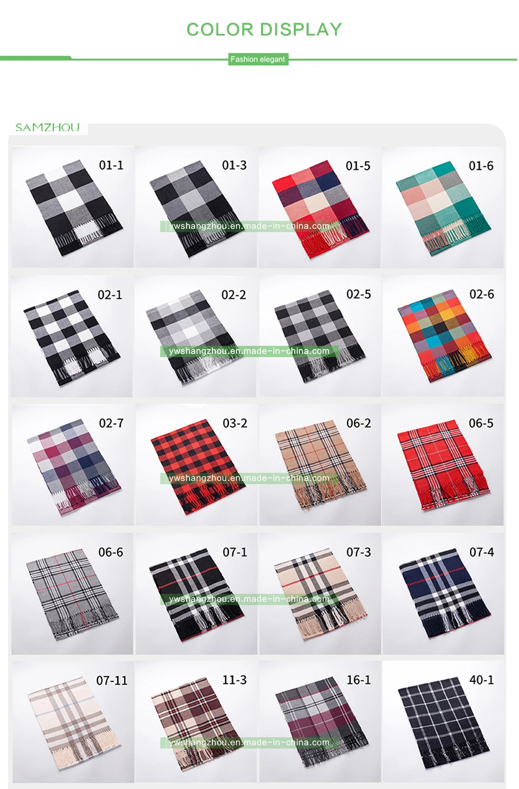 Hot Sale Cashmere Plaid Scarf Fashion Men Shawl with Fringes