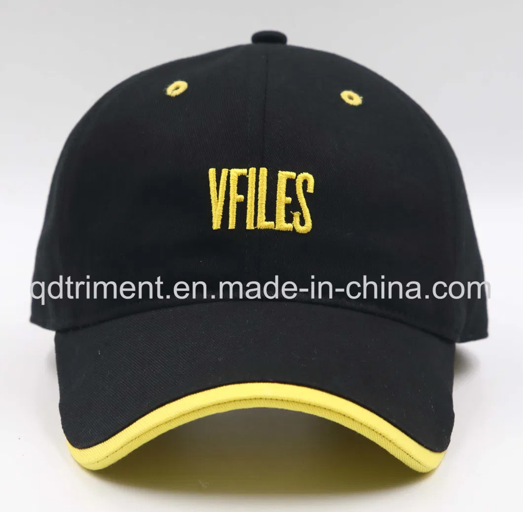 Brushed Cotton Twill Sandwich Embroidery Sport Baseball Cap (TRB040)