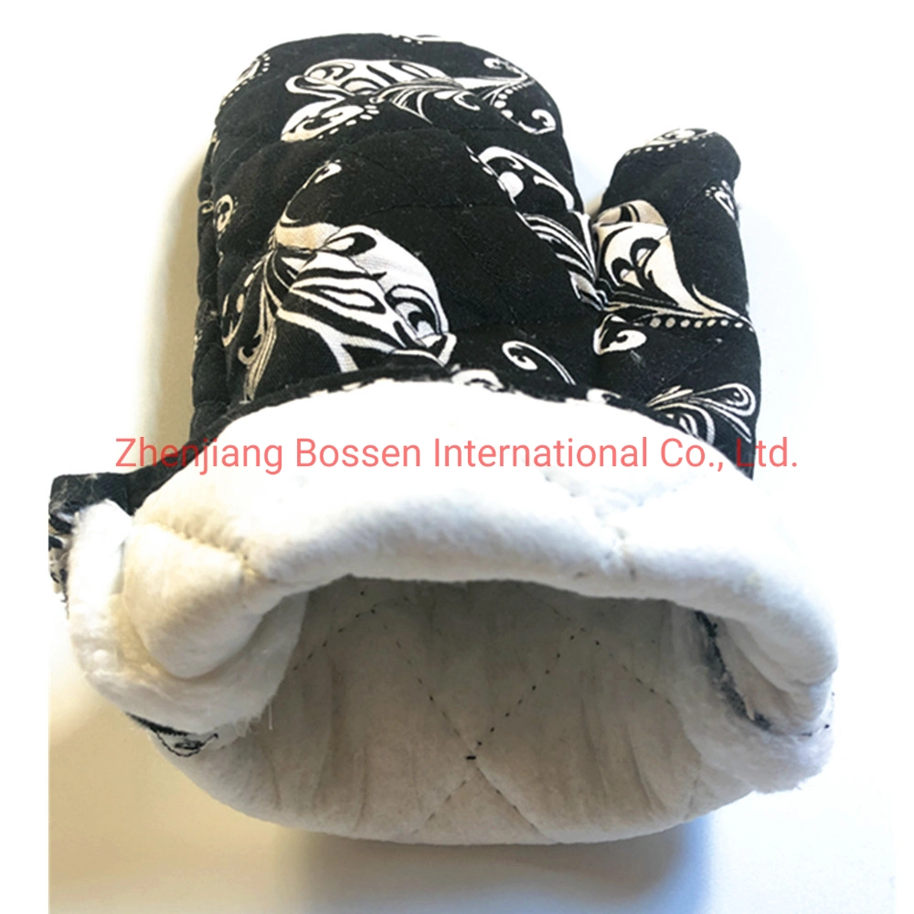 OEM Custom Print Polyester Cotton Oven Mitts Glove Oven Mitten