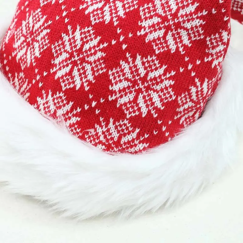 Winter Festival Xmas Party Pompom Hats Kids Women Christmas Hats