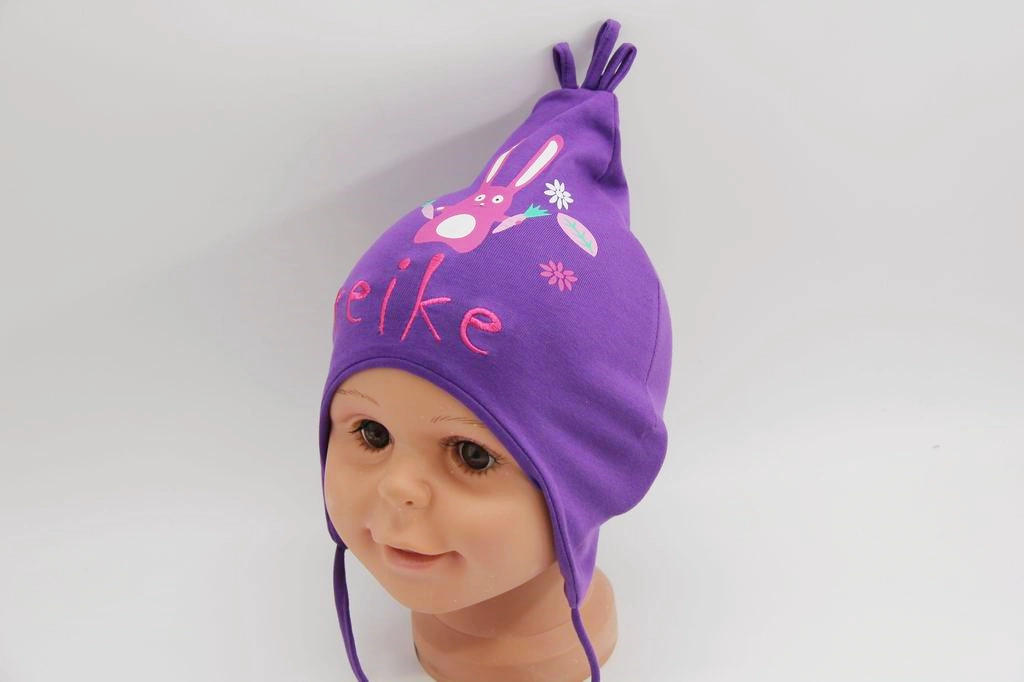 Jersey Baby Rabbit Print Summer Hat Earmuff Summer Jersey Hat Cute Style