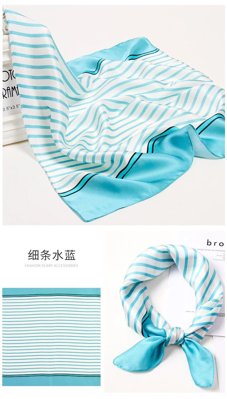 Wholesale 100% Mulberry Silk Satin Square Scarf for Fashion Ladies