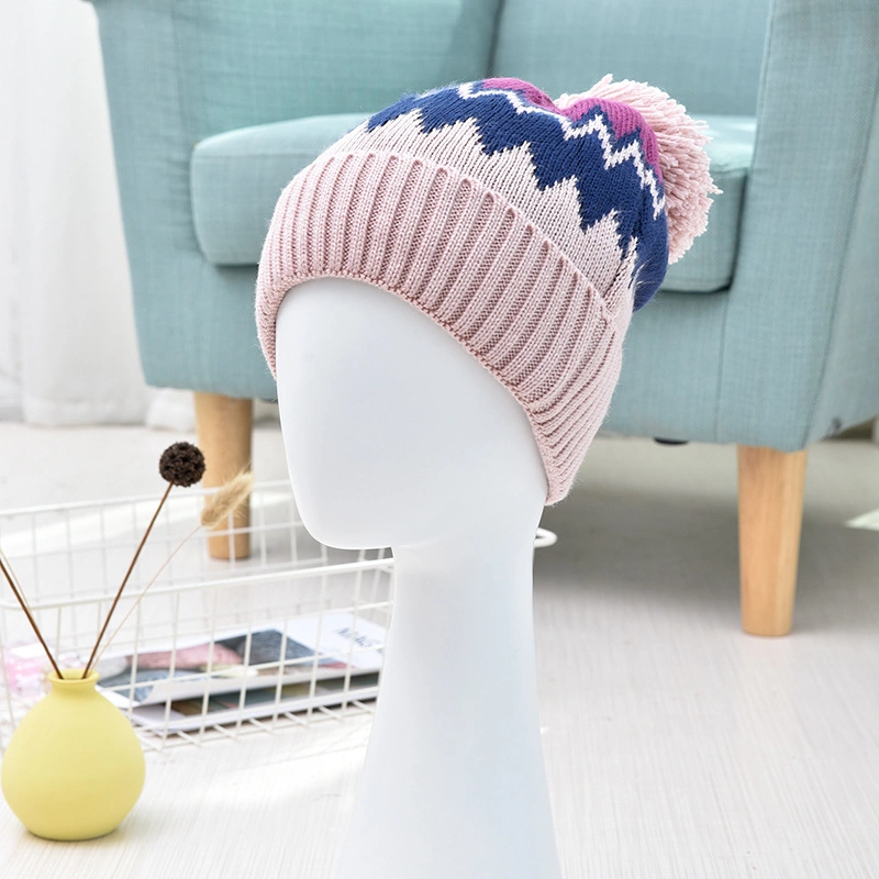 China Factory Plain Acrylic Warm Custom Logo Knit Winter Hat