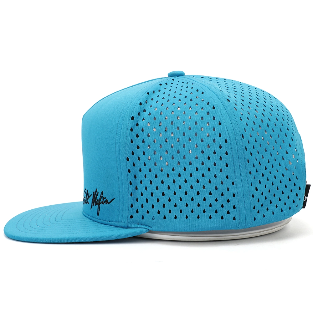 Custom High Quality 5-Panel Laser-Cut Perforated Cap Sports Hip Hop Snapback Hat