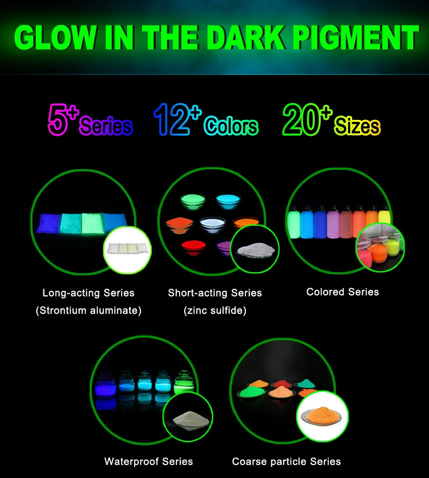 2022 Hotselling Glow in Dark Powder Pigment Luminous Powder Colors for Decoration