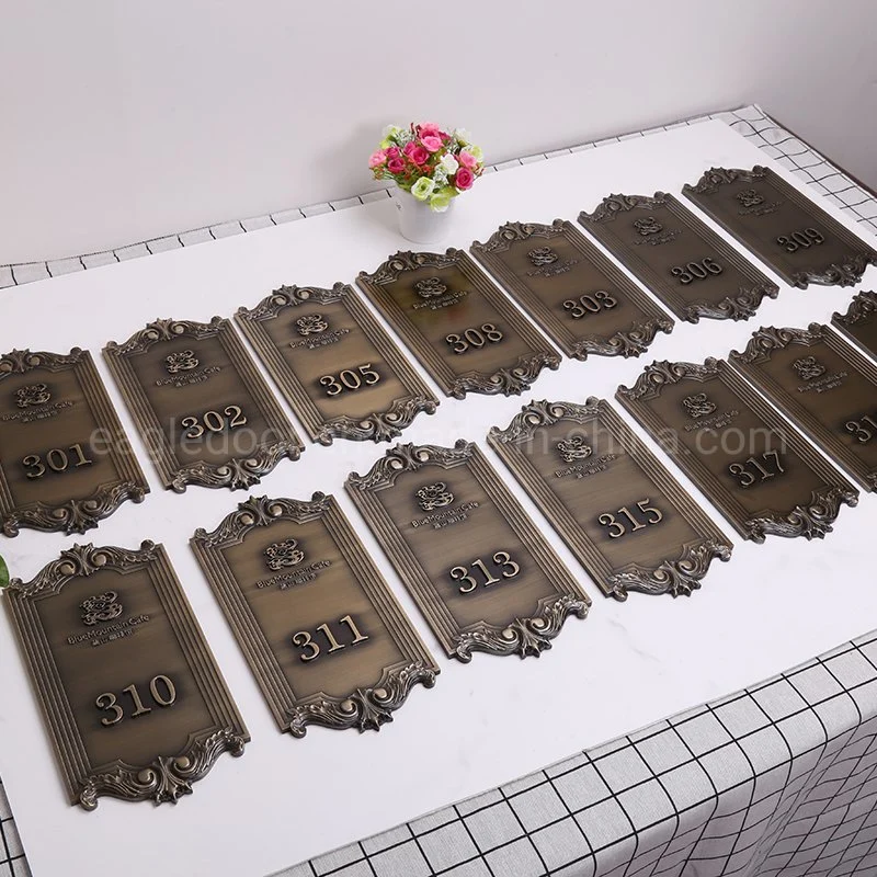 Custom Aluminum Street Estate Wall Bronze Entry Address House Numbers Metal Plaques for Your Home