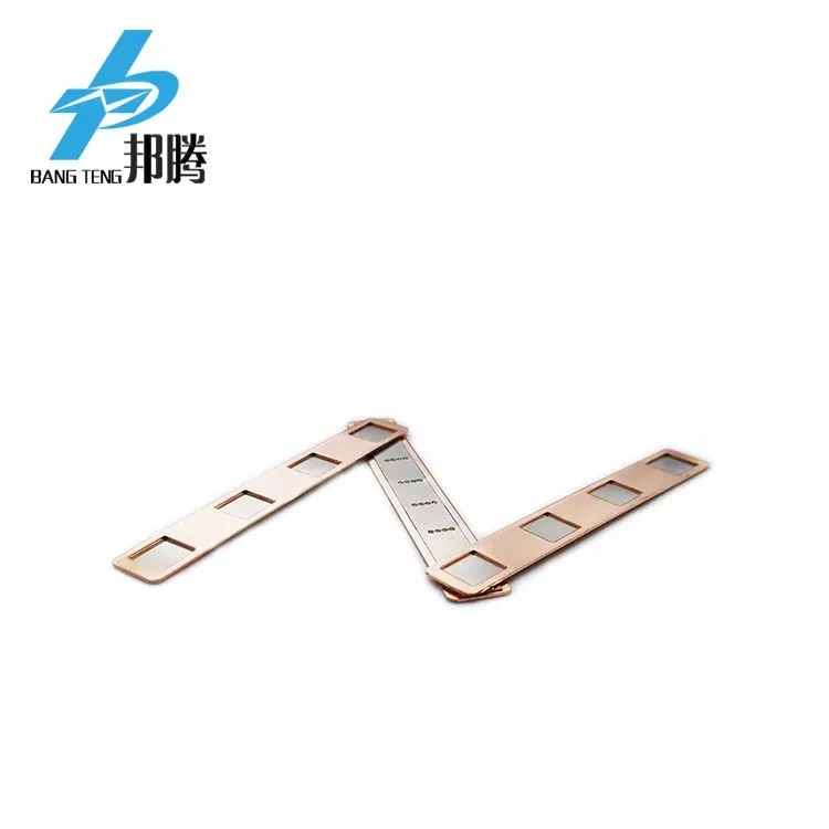 Custom 4p 18.5mm Spacing Tin Plated Copper Busbars 18650 Battery Connector Copper Plated Strip Copper Nickel Sheet for Lithium Battery