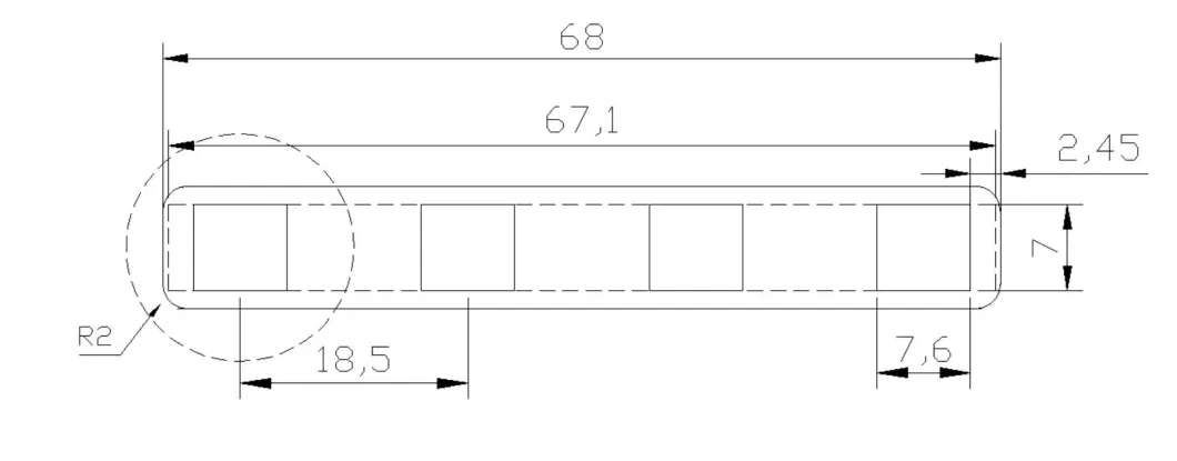 Custom 4p 18.5mm Spacing Tin Plated Copper Busbars 18650 Battery Connector Copper Plated Strip Copper Nickel Sheet for Lithium Battery