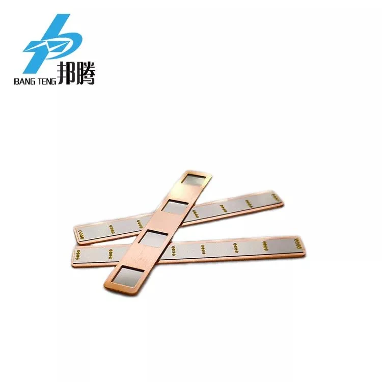 Custom 4p 18.5mm Spacing Tin Plated Copper Busbars 18650 Battery Connector Copper Plated Strip Copper Nickel Sheet for Lithium Battery