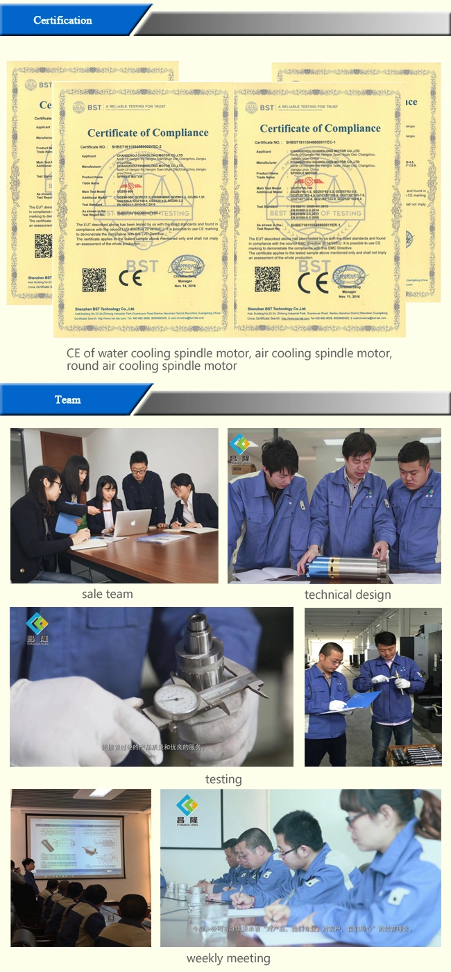 4.5kw 24000rpm Electric Water Cooled CNC Spindle Motor with CE Standard for Wood Engraving CNC Router Machine