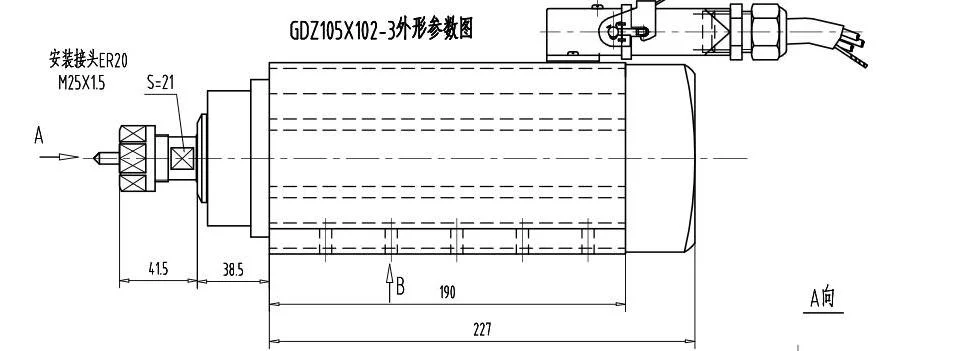 Electric Air Cooled Spindle Motor 3.5kw 18000rpm with Installing Flange for Wood Engraving CNC Router machine