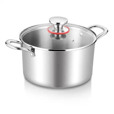 Cookware 5 Quart Stock Pot Stainless Steel Pasta Soup Glass Lid Pot