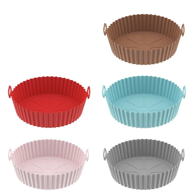 Reusable Air Fryer Silicone Liners Round Food Safe Non Stick Air Fryer Basket Silicone Kitchenware