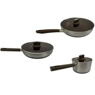 Custom Non-Stick Stainless Cast Iron Kitchen Wear Cookware Set Cooking Pots Heavy Duty