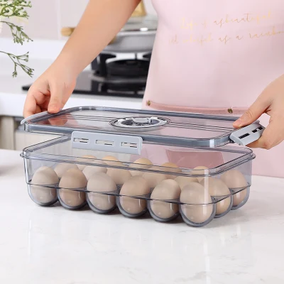  Household Kitchen Accessories Fridge Egg Organizer Storage Container Pet Clear Egg Holder