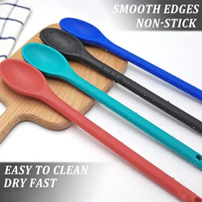  Long Handle Silicone Salad Food Mixing Stirring Spoon