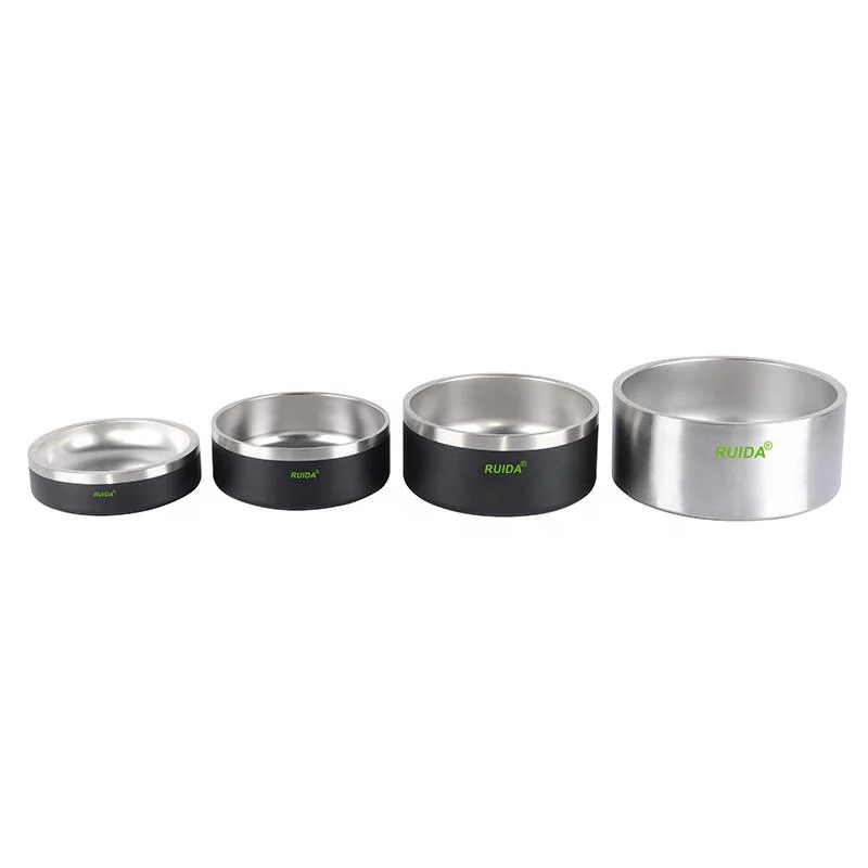 Wholesale 64oz Stainless Steel Double Wall Pet Cat Dog Bowl Feeding Bowl