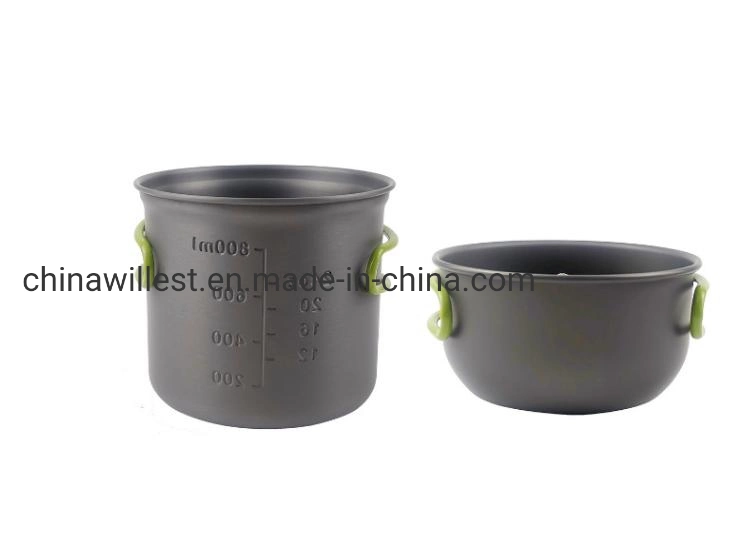 Person Outdoor Cookware Set Aluminium Alloy Cooking Pot Utensils for Camping Picnic Pot