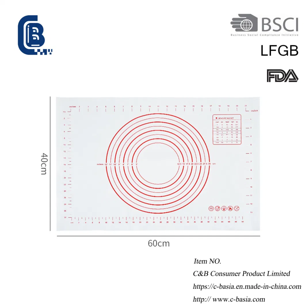 Food Grade Non-Stick Silicone Baking Flour Mat Reusable Baking Measurements Mat, Kitchen Cooking Tools Bakingware